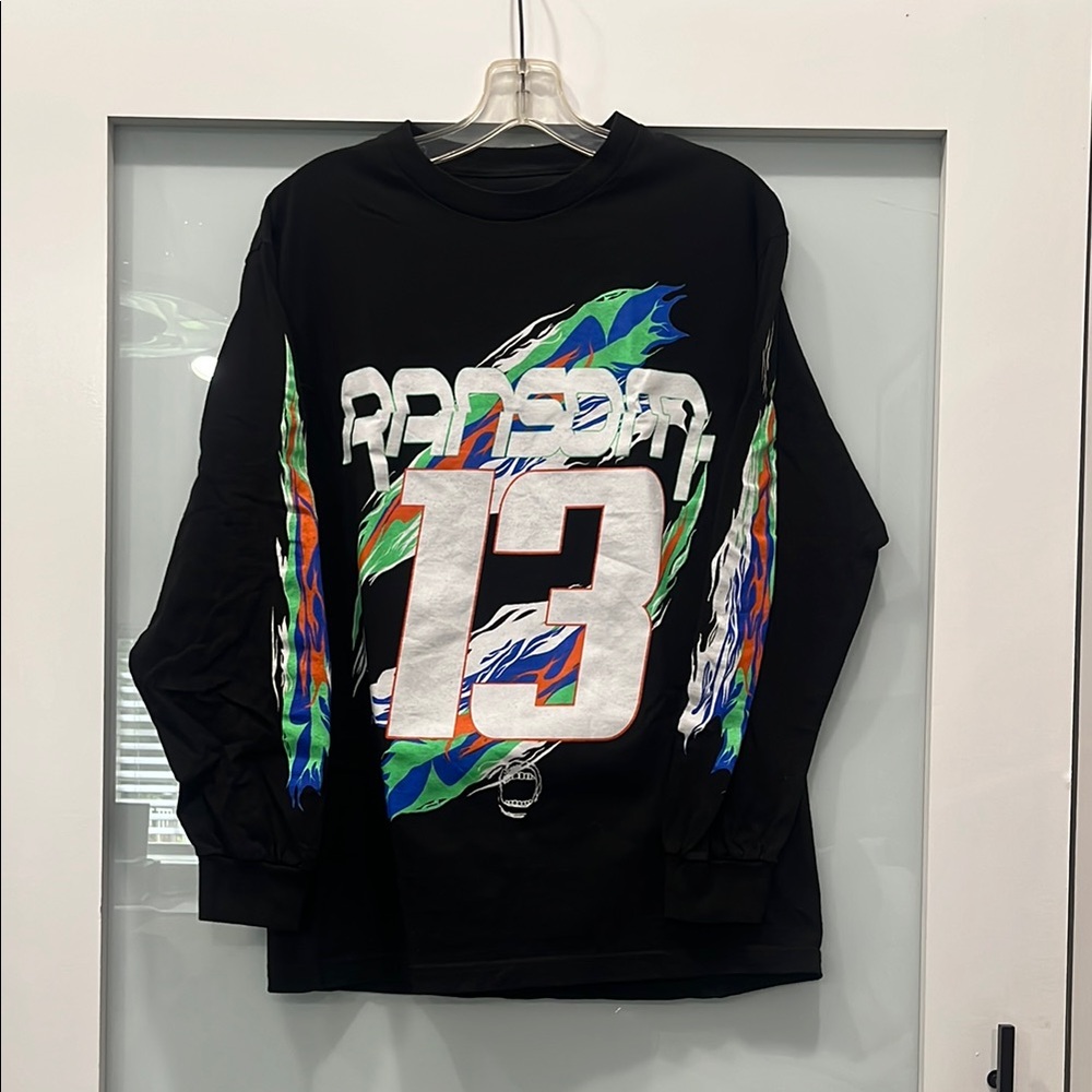 Ransom Racing #13 Black Graphic Long Sleeve Shirt, Size Medium
